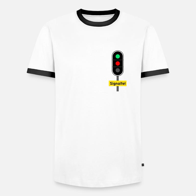 Signalausfall - Männer Kontrast-T-Shirt - Weiß/Schwarz