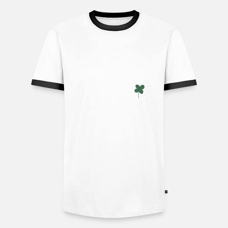 Lucky clover - Men's Ringer Shirt - white/black