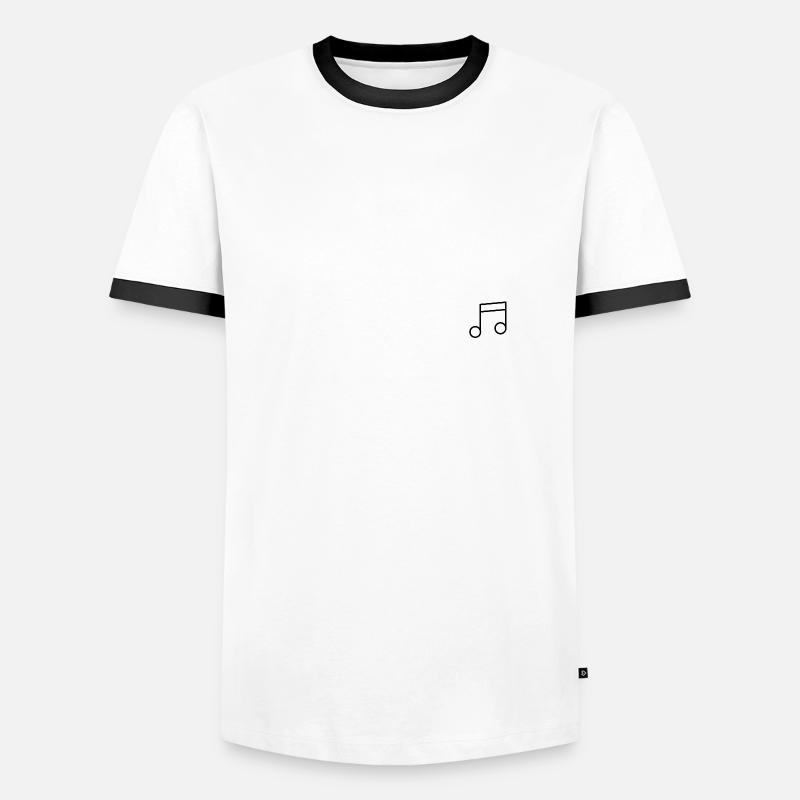 Note - Männer Kontrast-T-Shirt - Weiß/Schwarz