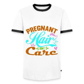 Mother Pregnant Baby Infant T-shirt Mom - Men's Ringer Shirt - white/black - Front - AI Model Female 172 light (172cm) & AI Model Male 178 dark (178cm)