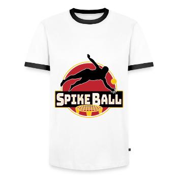 Farbe änderbar-Roundnet Spikeball Spikeballspieler - Männer Kontrast-T-Shirt - Weiß/Schwarz - Vorne - AI Model Female 172 light (172cm) & AI Model Male 178 dark (178cm)
