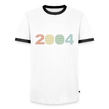 Sweet Sixteen - Retro Vintage 2004 - T-shirt contrasté Homme - blanc/noir - Devant - AI Model Female 172 light (172cm) & AI Model Male 178 dark (178cm)