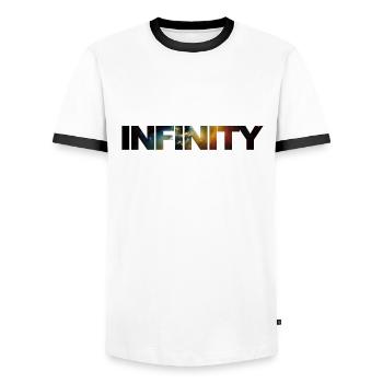 Infinity Infinity Starry Galaxie - T-shirt contrasté Homme - blanc/noir - Devant - AI Model Female 172 light (172cm) & AI Model Male 178 dark (178cm)