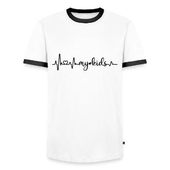 Ich liebe meine Kinder Vater Mutter Sohn Tochter - Männer Kontrast-T-Shirt - Weiß/Schwarz - Vorne - AI Model Female 172 light (172cm) & AI Model Male 178 dark (178cm)