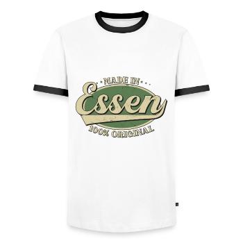 Essen Essener Original - Männer Kontrast-T-Shirt - Weiß/Schwarz - Vorne - AI Model Female 172 light (172cm) & AI Model Male 178 dark (178cm)