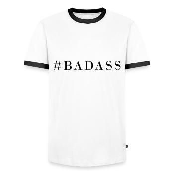 Rhombus badass - T-shirt contrasté Homme - blanc/noir - Devant - AI Model Female 172 light (172cm) & AI Model Male 178 dark (178cm)