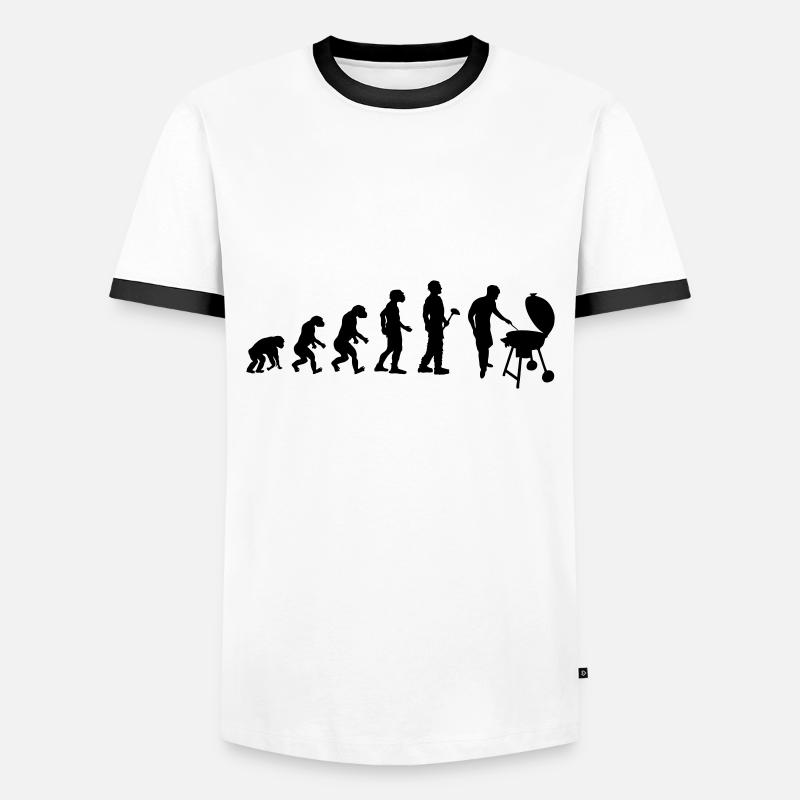 Evolution Theory Griller - Men's Ringer Shirt - white/black