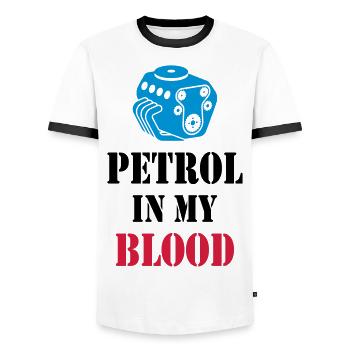 ESSENCE DANS MON SANG - GAZ / ESSENCE - T-shirt contrasté Homme - blanc/noir - Devant - AI Model Female 172 light (172cm) & AI Model Male 178 dark (178cm)