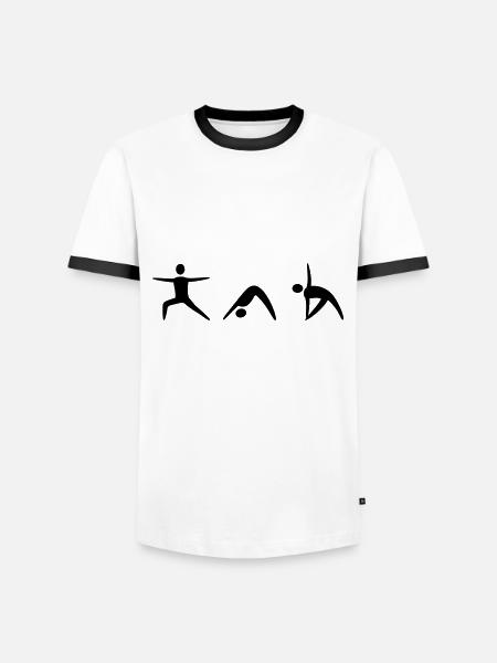 Yoga Poses Silhouette - Men's Ringer Shirt - white/black