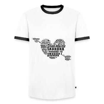 L'Aurora ,Terra Promessa,Adesso Tu, Italo Hit - Men's Ringer Shirt - white/black - Front - AI Model Female 172 light (172cm) & AI Model Male 178 dark (178cm)