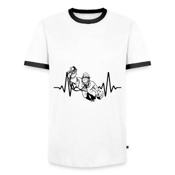 Heartbeat Doctor Doctor Emergency Doctor Nurse - T-shirt contrasté Homme - blanc/noir - Devant - AI Model Female 172 light (172cm) & AI Model Male 178 dark (178cm)