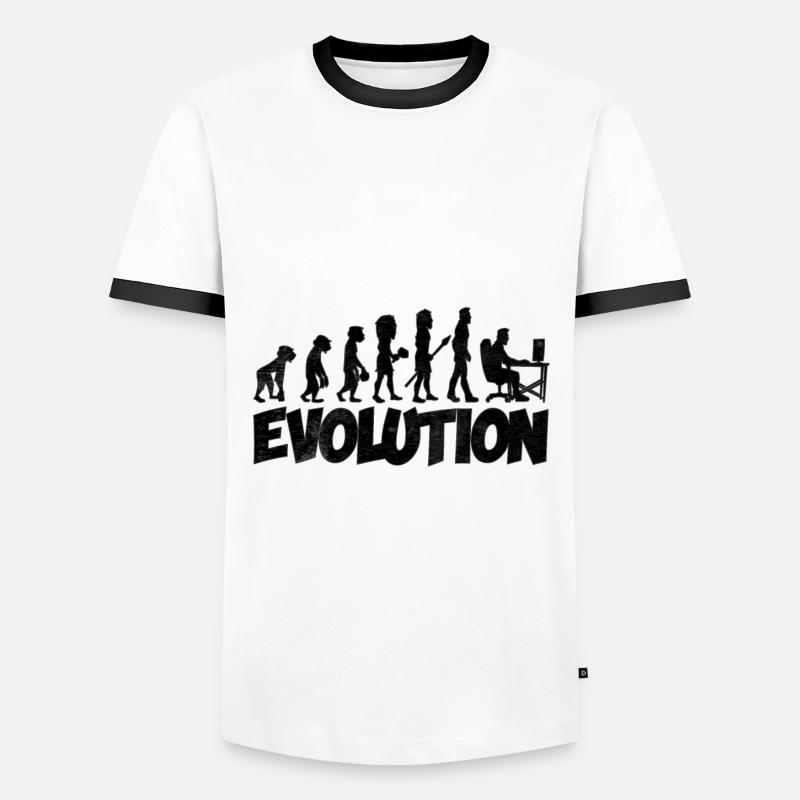 Computer Nerd Evolution - Männer Kontrast-T-Shirt - Weiß/Schwarz