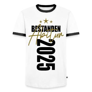 Abitur Bestanden 2025 - Männer Kontrast-T-Shirt - Weiß/Schwarz - Vorne - AI Model Female 172 light (172cm) & AI Model Male 178 dark (178cm)