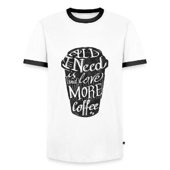 Tout ce dont j'ai besoin c'est de l'amour - T-shirt contrasté Homme - blanc/noir - Devant - AI Model Female 172 light (172cm) & AI Model Male 178 dark (178cm)