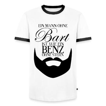 Beard, Beard - Saying - Gift Idea Men - Men's Ringer Shirt - white/black - Front - AI Model Female 172 light (172cm) & AI Model Male 178 dark (178cm)