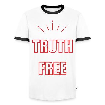 bible truth - Men's Ringer Shirt - white/black - Front - AI Model Female 172 light (172cm) & AI Model Male 178 dark (178cm)