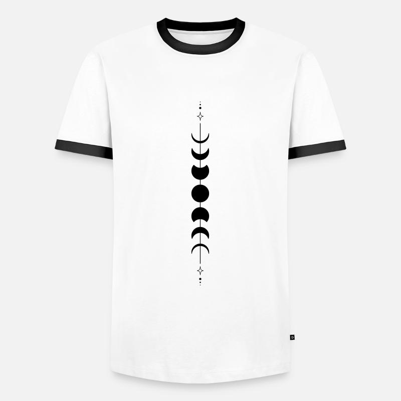 Design "Moons" - Men's Ringer Shirt - white/black