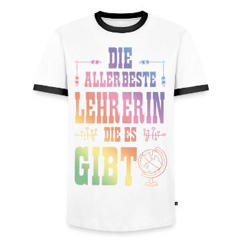 Allerbeste Lehrerin - Männer Kontrast-T-Shirt - Weiß/Schwarz - Vorne - AI Model Female 172 light (172cm) & AI Model Male 178 dark (178cm)