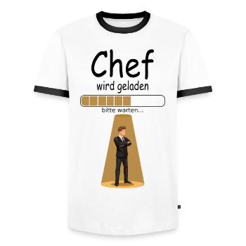 neuer Chef Vorgesetzter zur Beförderung Willkommen - Männer Kontrast-T-Shirt - Weiß/Schwarz - Vorne - AI Model Female 172 light (172cm) & AI Model Male 178 dark (178cm)
