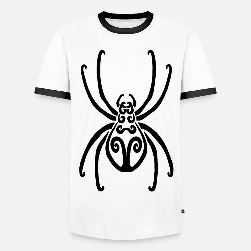 Schwarze Spinne - Männer Kontrast-T-Shirt - Weiß/Schwarz