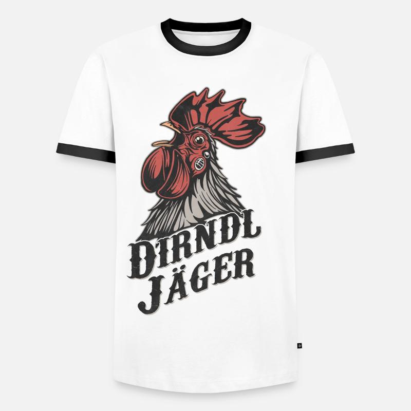 Dirndl Hunter Dictons Drôles Humour - T-shirt contrasté Homme - blanc/noir
