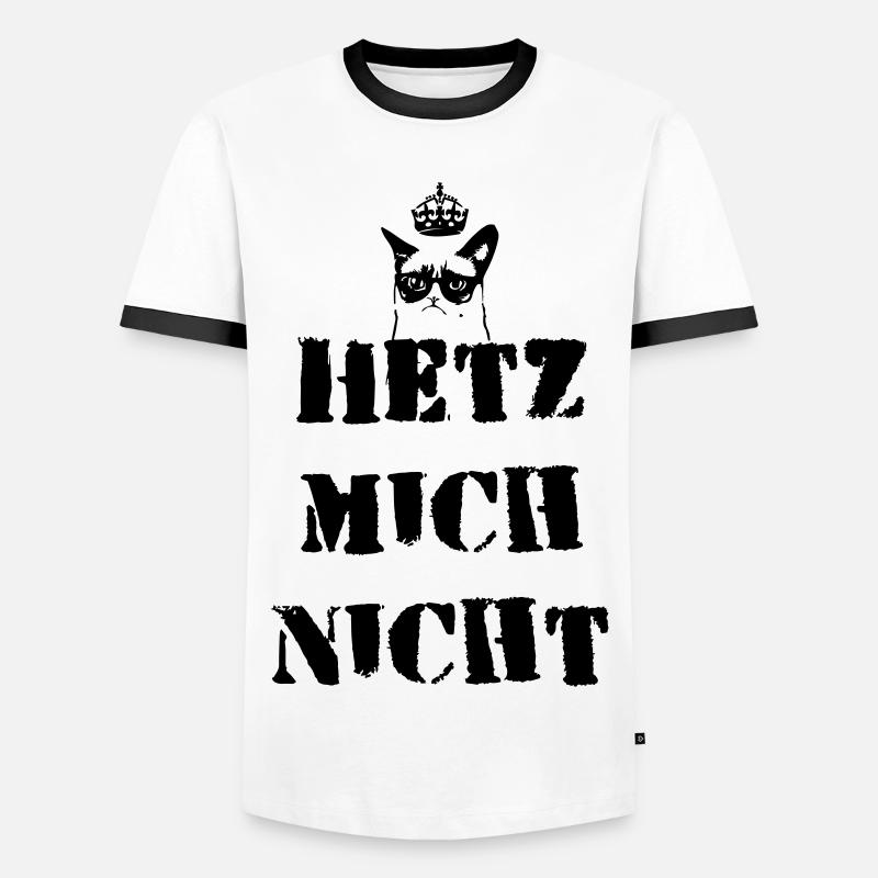 Hetz mich nit - Männer Kontrast-T-Shirt - Weiß/Schwarz