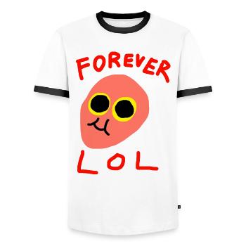 Pour toujours LOL - T-shirt contrasté Homme - blanc/noir - Devant - AI Model Female 172 light (172cm) & AI Model Male 178 dark (178cm)