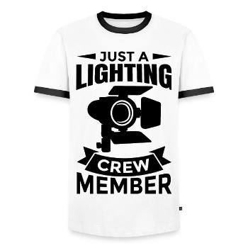 Lichtregie - Männer Kontrast-T-Shirt - Weiß/Schwarz - Vorne - AI Model Female 172 light (172cm) & AI Model Male 178 dark (178cm)