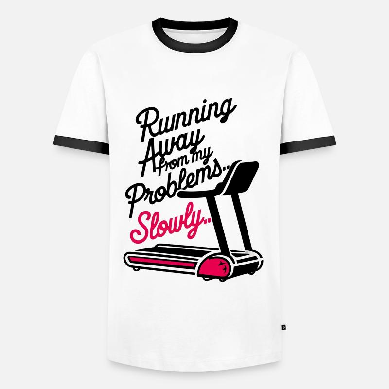 Running from Problems - Slowly - Männer Kontrast-T-Shirt - Weiß/Schwarz
