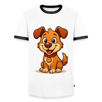 Sniff the sweetest dog in the world # - Men's Ringer Shirt - white/black - Front - AI Model Female 172 light (172cm) & AI Model Male 178 dark (178cm)