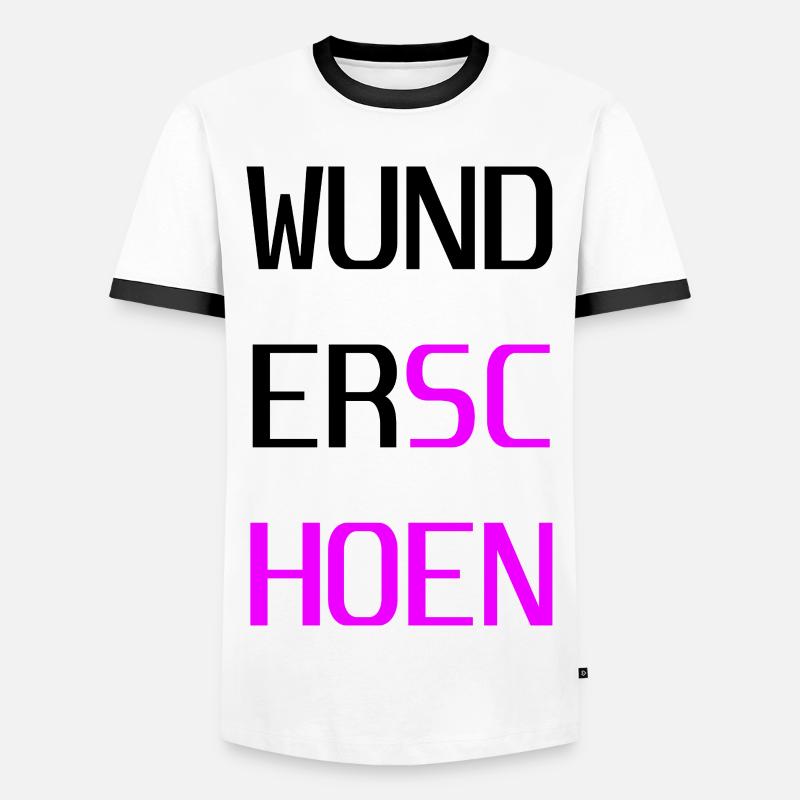 Wunderschoen - Männer Kontrast-T-Shirt - Weiß/Schwarz