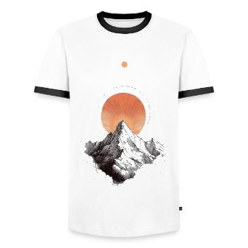 Sunrise over Bergring - Men's Ringer Shirt - white/black - Front - AI Model Female 172 light (172cm) & AI Model Male 178 dark (178cm)