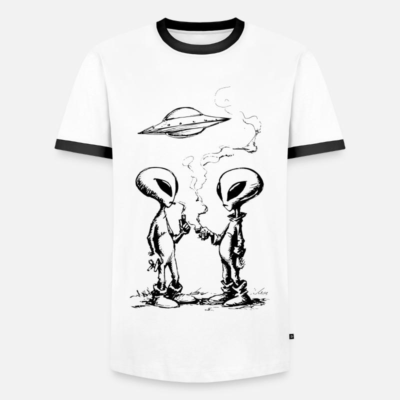 Alien break - Men's Ringer Shirt - white/black