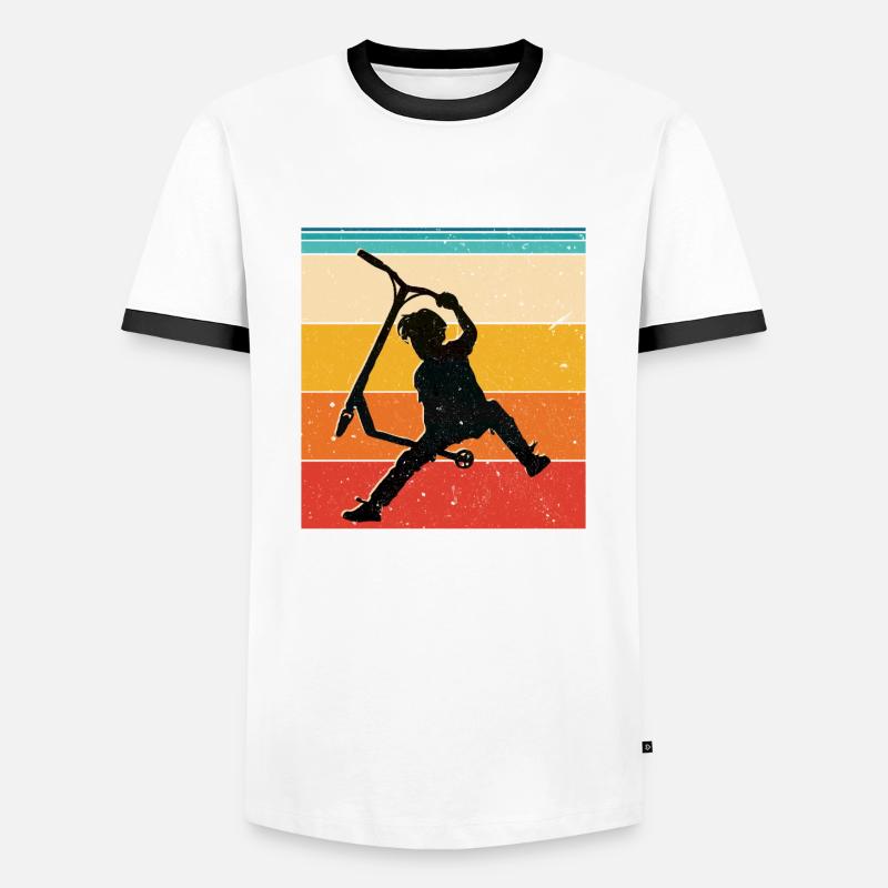 Freestyle-Roller - Männer Kontrast-T-Shirt - Weiß/Schwarz