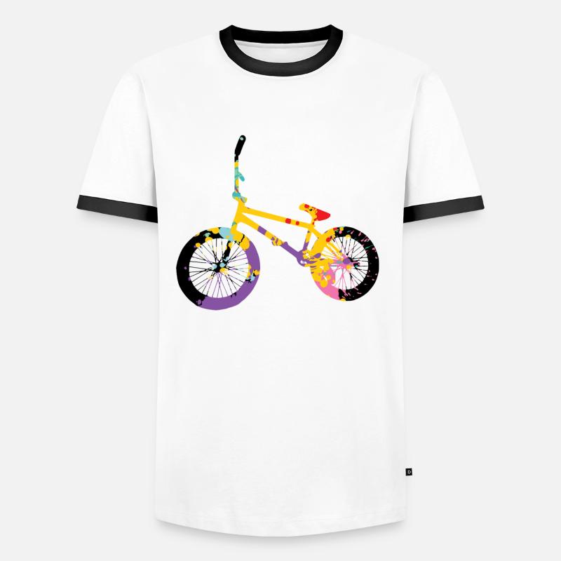 Bmx - Männer Kontrast-T-Shirt - Weiß/Schwarz