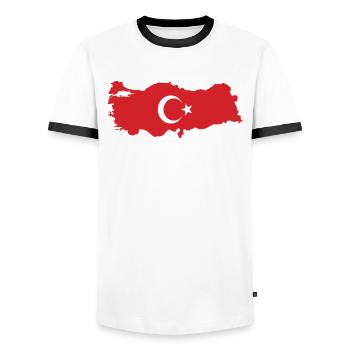 türkei turkey türkiye türke - Männer Kontrast-T-Shirt - Weiß/Schwarz - Vorne - AI Model Female 172 light (172cm) & AI Model Male 178 dark (178cm)