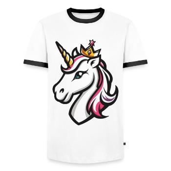 Couronne de licorne - T-shirt contrasté Homme - blanc/noir - Devant - AI Model Female 172 light (172cm) & AI Model Male 178 dark (178cm)