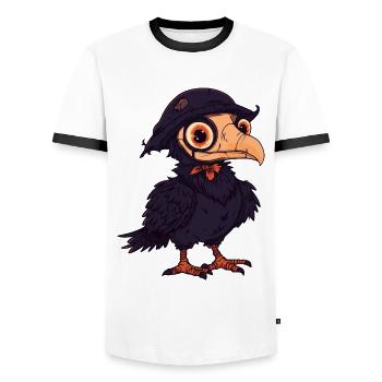 Harpy Bird Halloween Zombie - Men's Ringer Shirt - white/black - Front - AI Model Female 172 light (172cm) & AI Model Male 178 dark (178cm)