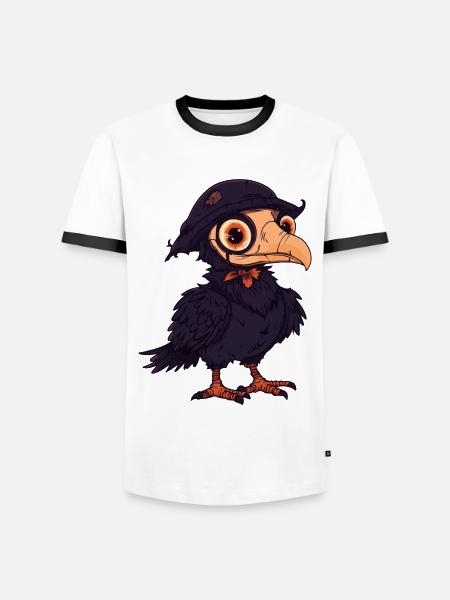 Harpy Bird Halloween Zombie - Men's Ringer Shirt - white/black