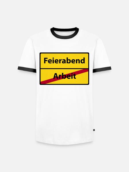 Arbeit Feierabend - Männer Kontrast-T-Shirt - Weiß/Schwarz