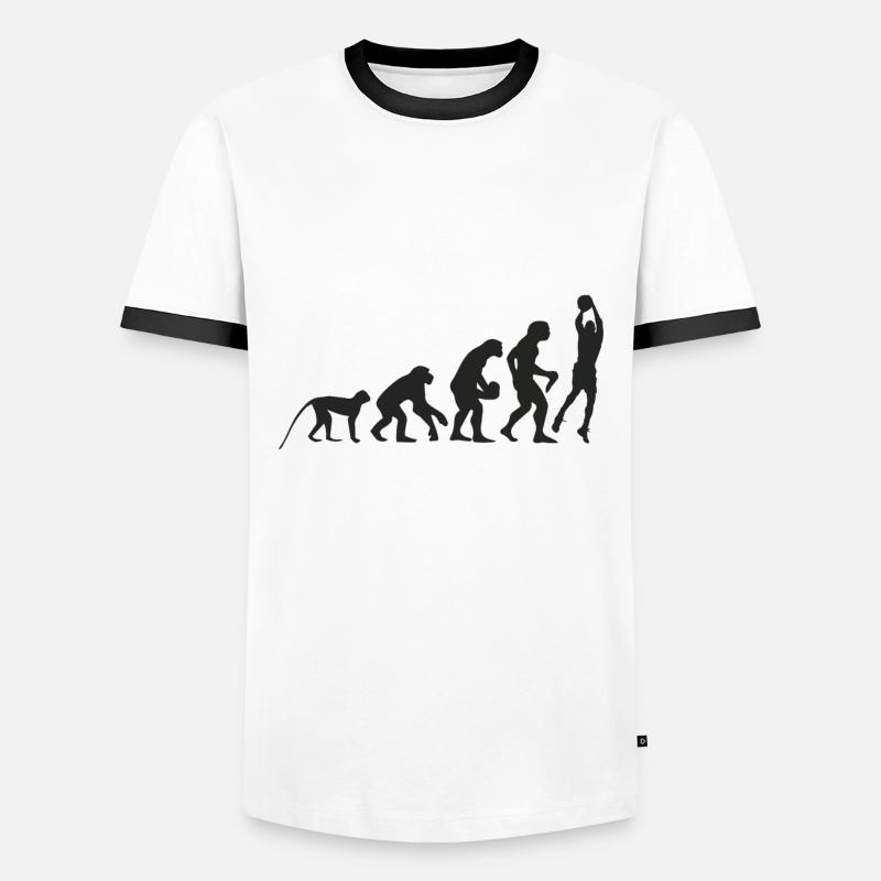 Evolution Basketball - Männer Kontrast-T-Shirt - Weiß/Schwarz