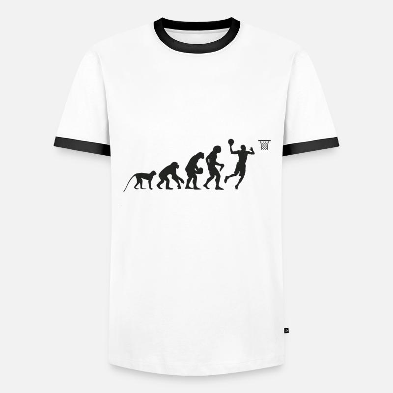 Evolution Basketball - Men's Ringer Shirt - white/black