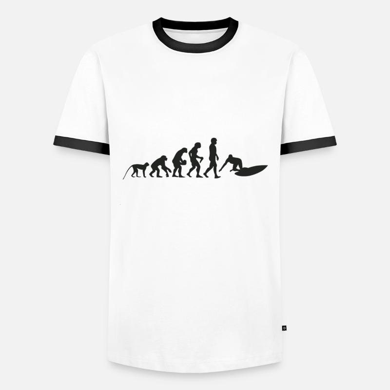 Evolution de surf - T-shirt contrasté Homme - blanc/noir