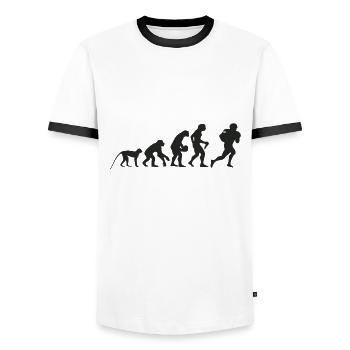 Evolution Football - Men's Ringer Shirt - white/black - Front - AI Model Female 172 light (172cm) & AI Model Male 178 dark (178cm)