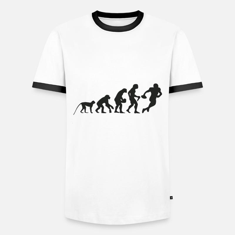 Evolution Football - Männer Kontrast-T-Shirt - Weiß/Schwarz