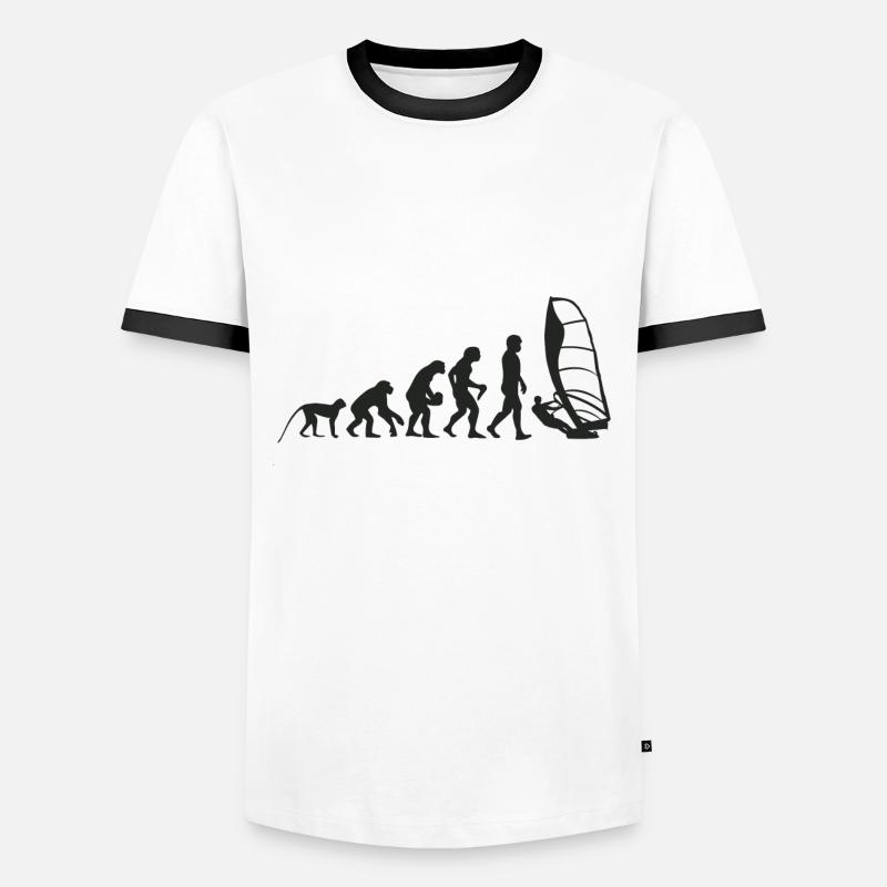 Evolution Windsurfing - Männer Kontrast-T-Shirt - Weiß/Schwarz