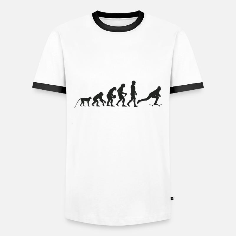 Evolution Skate - Männer Kontrast-T-Shirt - Weiß/Schwarz