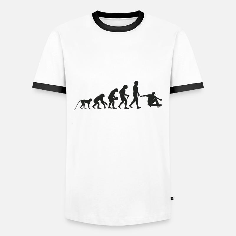 Evolution Skate - Männer Kontrast-T-Shirt - Weiß/Schwarz