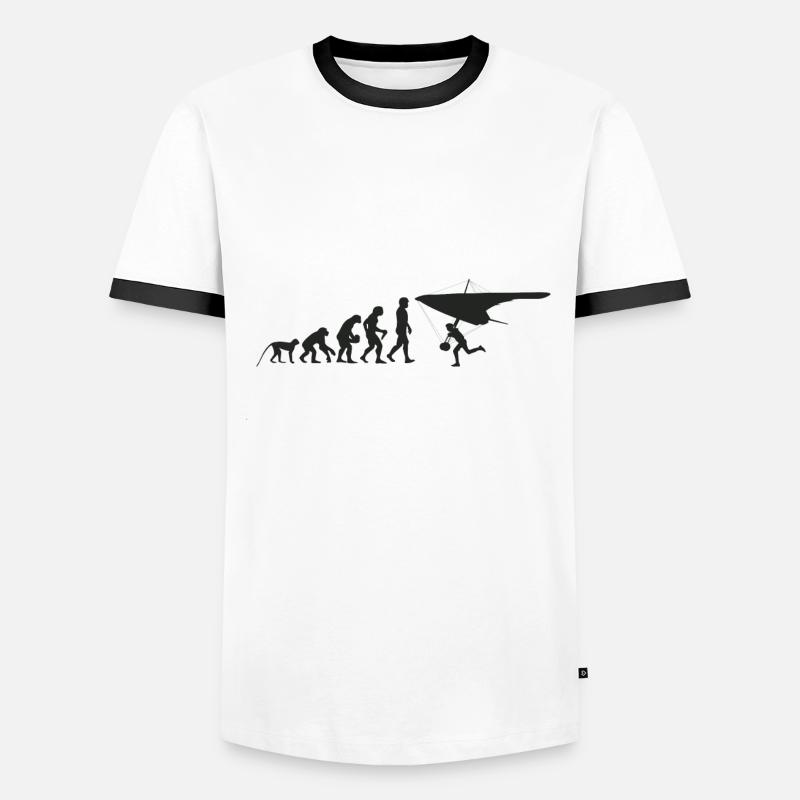 Glider evolution - Men's Ringer Shirt - white/black