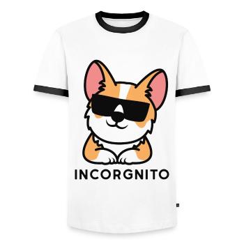 Incorgnito - Men's Ringer Shirt - white/black - Front - AI Model Female 172 light (172cm) & AI Model Male 178 dark (178cm)